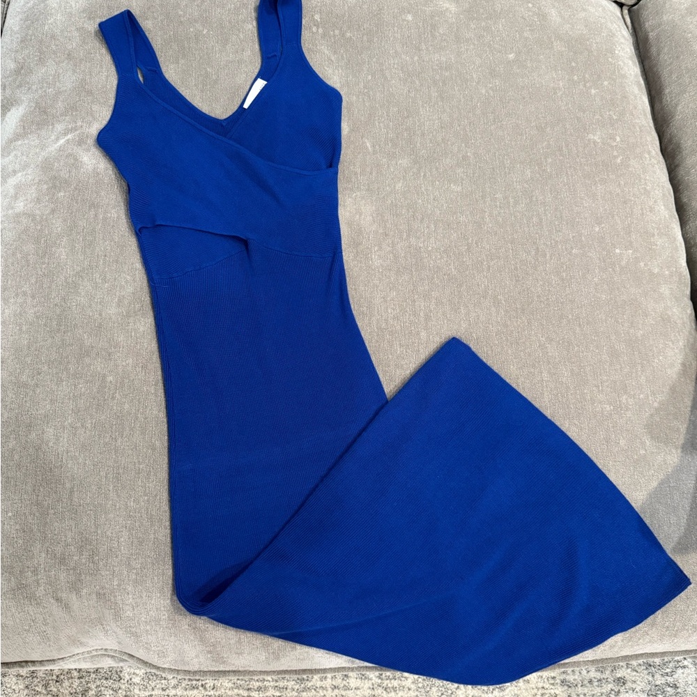 Blue knit Sleeveless Dress